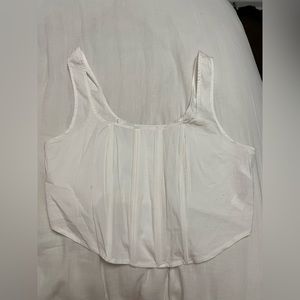 White corset crop top